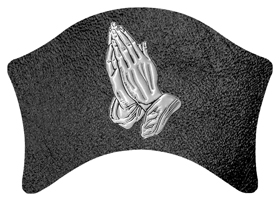 DABAN-516-SL-SH-BK Silver Praying Hands Shimmer Black